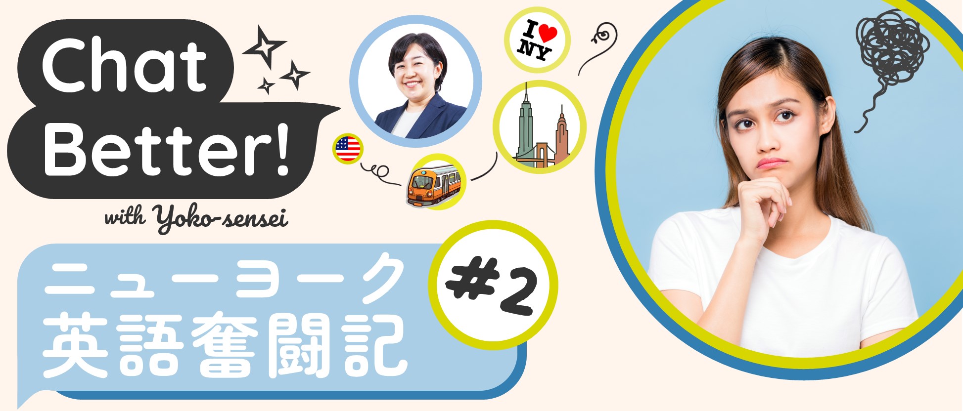 ＃2  英語の会話を続けるためのテクニック①質問をするのイメージ図