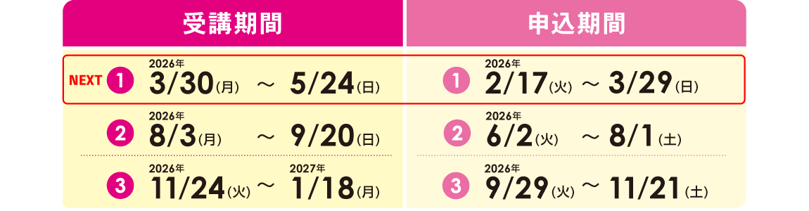 イーオンキッズのオンライン英検®直前コース 3級 準2級 2級のスケジュール