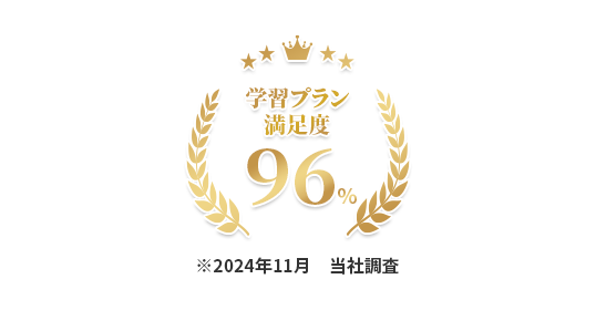 学習プラン満足度96% ※2024年11月 当社調査