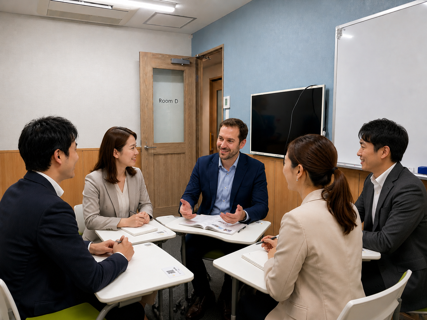 イーオン銀座校は、会議・交渉・プレゼンなど、ビジネスシーンに特化したカリキュラムをご用意しています。